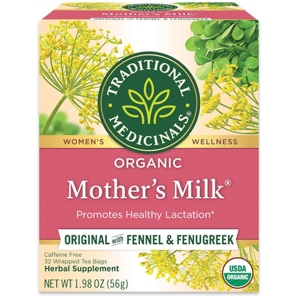 Traditional Medicinals Tea, Organic Mother's Milk, Promotes Healthy Lactation, Breastfeeding Support, 96 Tea Bags (6 Pack)
