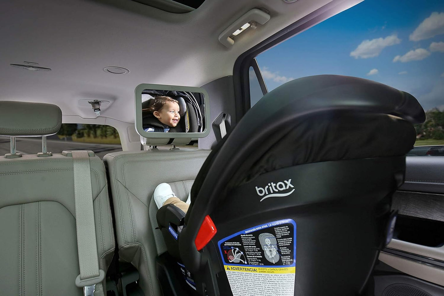 Britax Baby Car Mirror for Back Seat - XL Clear View - Easily Adjusts - Crash Tested - Shatterproof