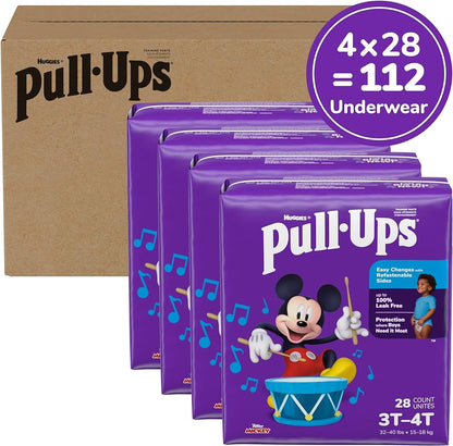 Pull-Ups Boys' Potty Training Pants, 2T-3T (16-34 lbs), 124 Count (4 Packs of 31), Packaging May Vary