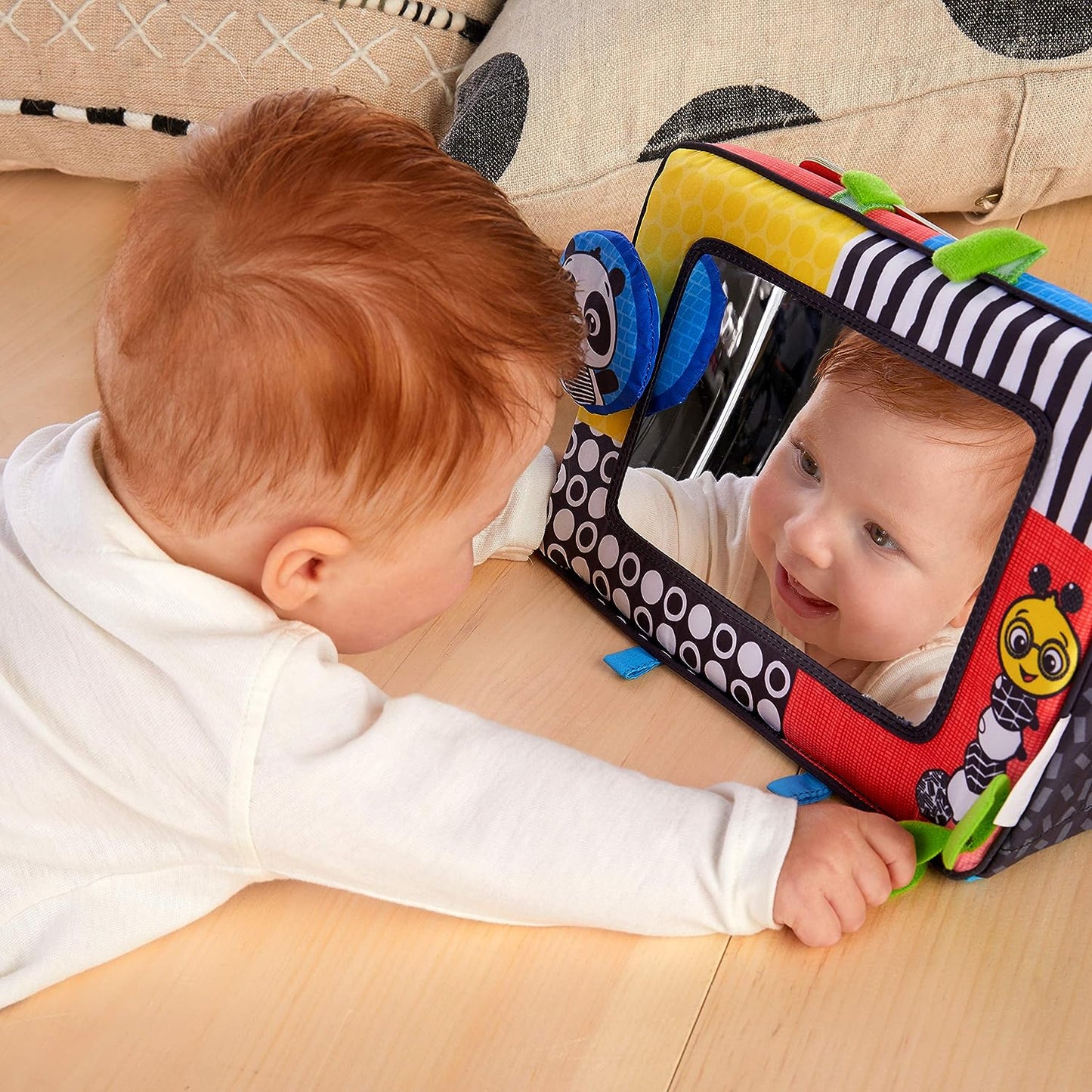 Baby Einstein Flip For Art High Contrast Floor Activity Mirror with Take Along Cards, Tummy Time Play, Newborn+