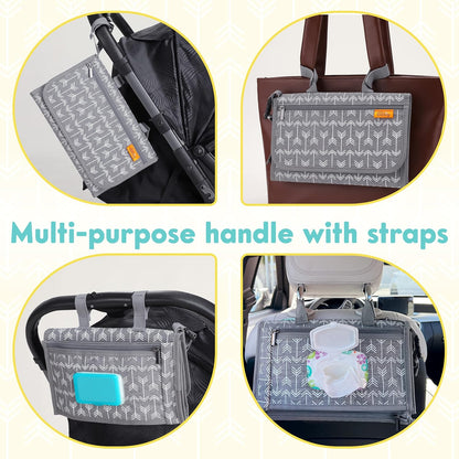 Kopi Baby Portable Diaper Changing Pad - Baby Changing Pad & Diaper Changer Travel Bag, Smart Design Baby Changing Mat, Portable Changing Pad for Baby - Baby Changing Station, Infant Gift - Grey