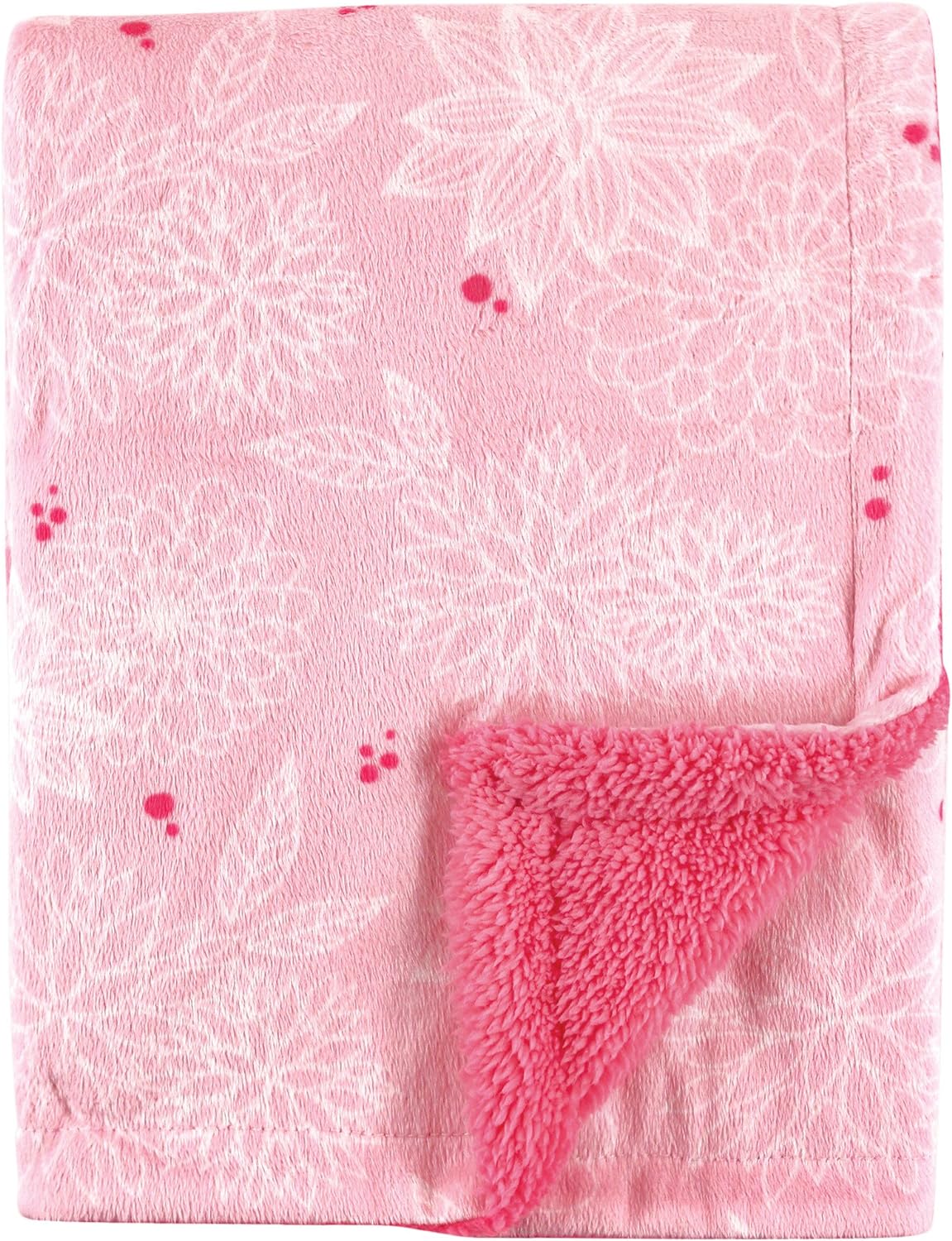 Hudson Baby Unisex Baby Plush Mink and Sherpa Blanket, Girl Forest, One Size