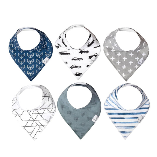 Copper Pearl Baby Bandana Drool Bibs for Drooling and Teething 6 Pack Gift Set For Boys “Rider