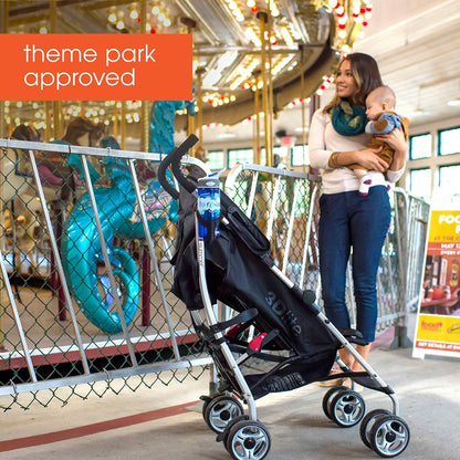 Summer Infant 3Dlite Convenience Stroller, Black – Lightweight, with Aluminum Frame, Large Seat Area, Mesh Siding, 4 Position Recline, Extra Large Storage Basket – for Travel