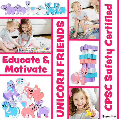 Potty Time Adventures Potty Training Advent Game | As Seen On Shark Tank | Wood Block Toys, Reward Chart, Activity Board & Stickers for Toilet Training | Unicorn Friends