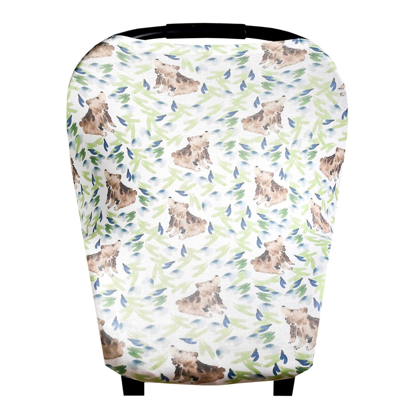 Baby Car Seat Cover Canopy and Nursing Cover Multi-Use Stretchy 5 in 1 Gift "Quill" by Copper Pearl