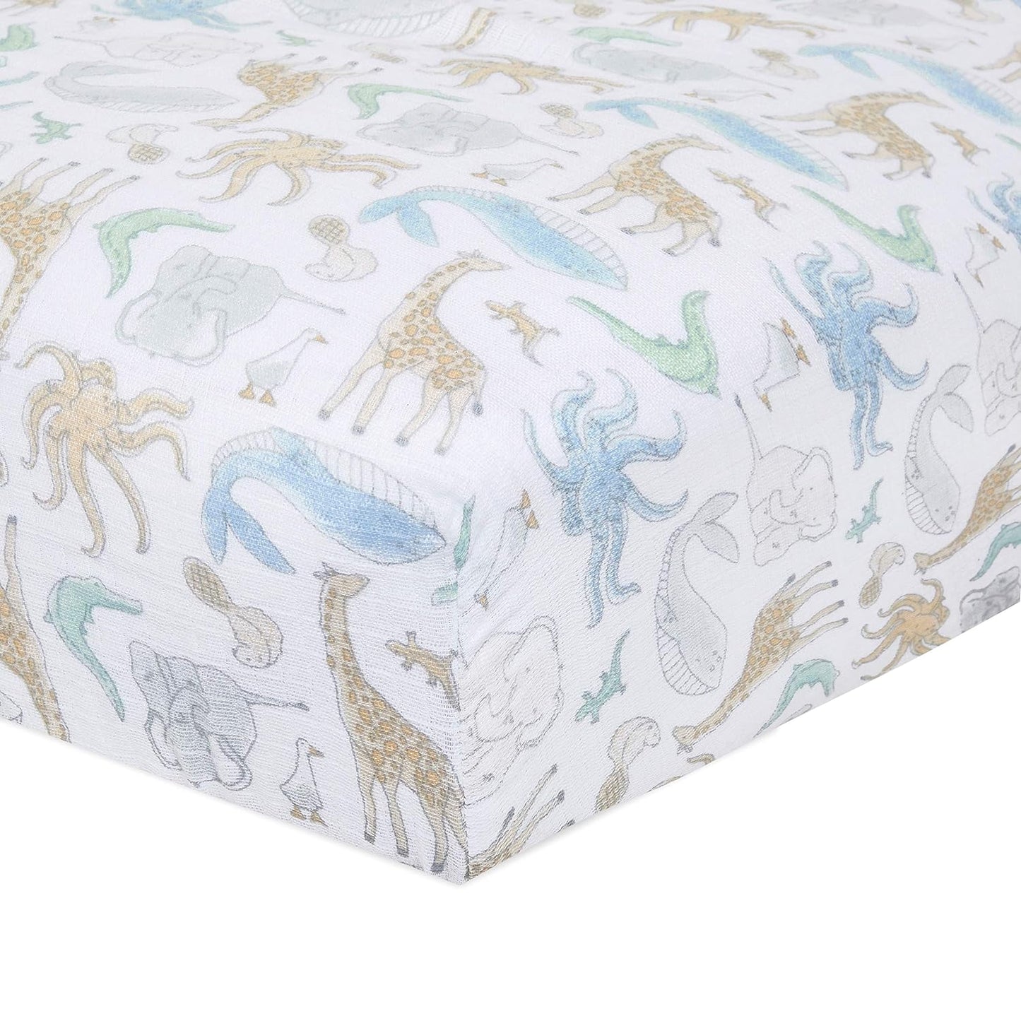 aden + anais Essentials Classic Crib Sheet, 100% Cotton Muslin, Super Soft & Breathable, Tailored Snug Fit, Flowers Bloom