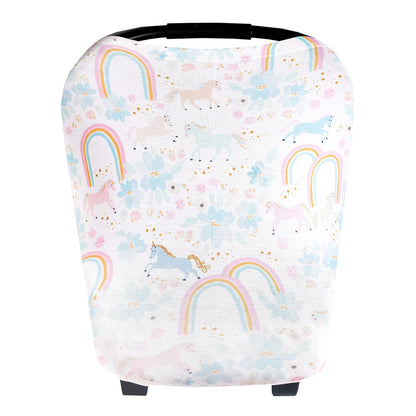 Baby Car Seat Cover Canopy and Nursing Cover Multi-Use Stretchy 5 in 1 Gift "Picasso" by Copper Pearl