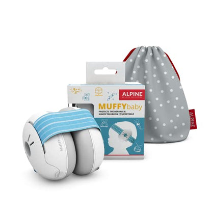 Alpine Muffy Baby Ear Protection for Babies and Toddlers up to 36 Months - CE & ANSI Certified - Noise Reduction Earmuffs - Comfortable Baby Headphones Against Hearing Damage & Improves Sleep - Black