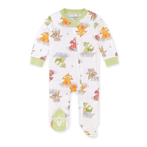 Burt's Bees Baby baby-boys Sleep and Play Pjs, 100% Organic Cotton One-piece Zip Front Romper Jumpsuit Pajamas