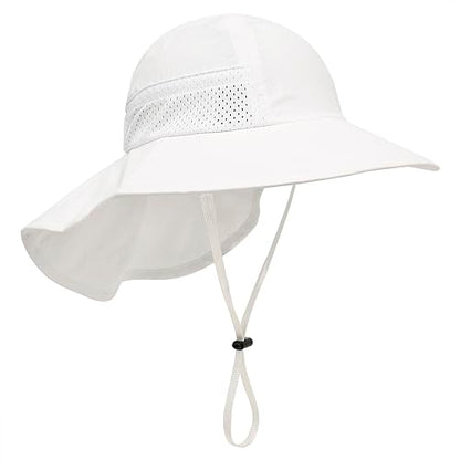 Muryobao Kids Girls Boys Sun Hat Summer UPF 50+ Protection Caps Wide Brim Neck Flap Beach Play Hats Age 1-7 Years