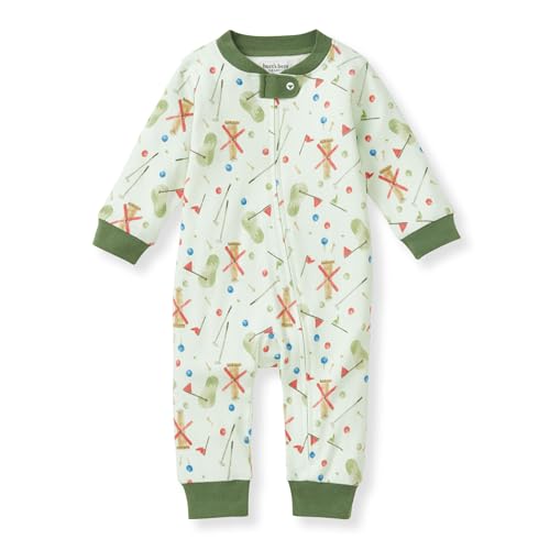 Burt's Bees Baby baby-boys Sleep and Play Pjs, 100% Organic Cotton One-piece Zip Front Romper Jumpsuit Pajamas