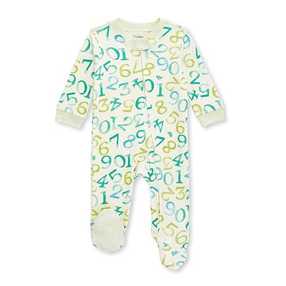 Burt's Bees Baby baby-boys Sleep and Play Pjs, 100% Organic Cotton One-piece Zip Front Romper Jumpsuit Pajamas