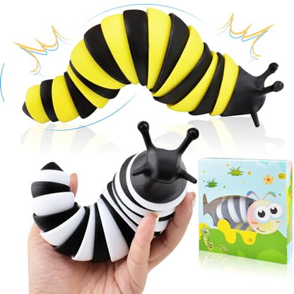 Cevioce Fidget Slug Toy, Sensory Slug Fidget Toy for Kids & Adults, 1Pc Cute Autism Sensory Toys for Autistic Children｜Great Birthday Gift for Girls Boys - Easter Basket Stuffers for Toddlers Kids