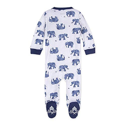 Burt's Bees Baby baby-boys Sleep and Play Pjs, 100% Organic Cotton One-piece Zip Front Romper Jumpsuit Pajamas