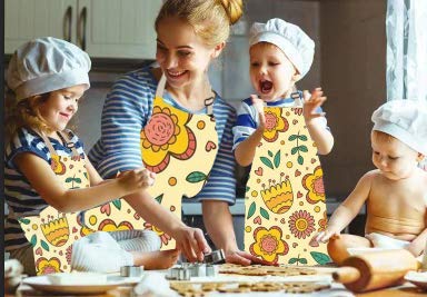 2 Pack Cotton Adjustable Parent and Child Apron with Pockets Mommy and Me Matching Set, Baking,Painting