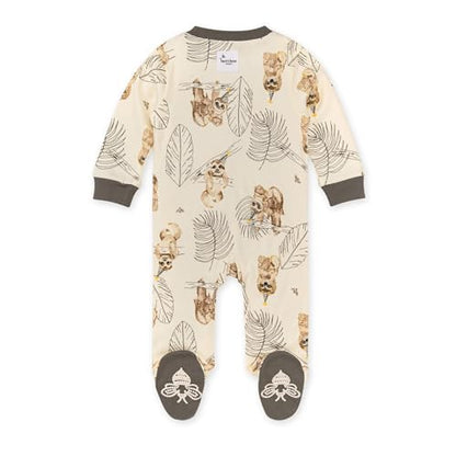 Burt's Bees Baby baby-boys Sleep and Play Pjs, 100% Organic Cotton One-piece Zip Front Romper Jumpsuit Pajamas