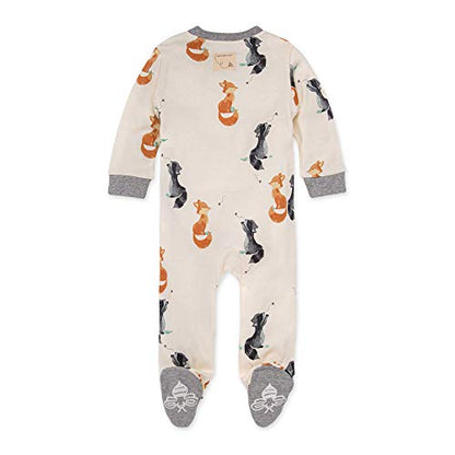 Burt's Bees Baby baby-boys Sleep and Play Pjs, 100% Organic Cotton One-piece Zip Front Romper Jumpsuit Pajamas