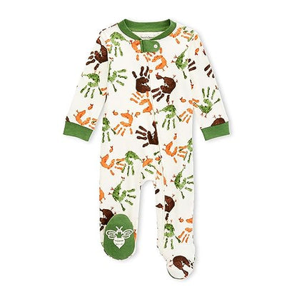 Burt's Bees Baby baby-boys Sleep and Play Pjs, 100% Organic Cotton One-piece Zip Front Romper Jumpsuit Pajamas