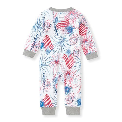 Burt's Bees Baby baby-boys Sleep and Play Pjs, 100% Organic Cotton One-piece Zip Front Romper Jumpsuit Pajamas