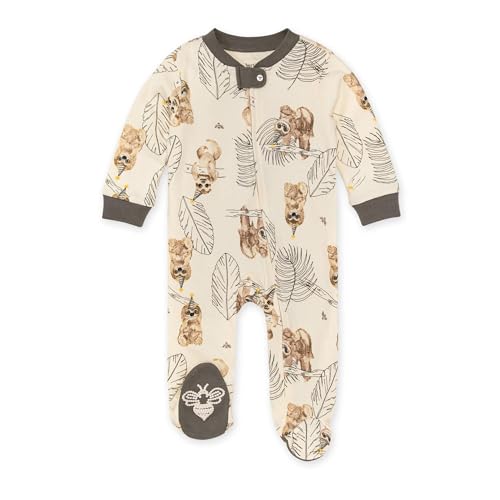 Burt's Bees Baby baby-boys Sleep and Play Pjs, 100% Organic Cotton One-piece Zip Front Romper Jumpsuit Pajamas