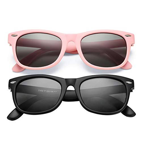 COASION Kids Polarized Sunglasses TPEE Rubber Flexible Shades for Girls Boys Age 3-9