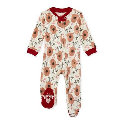 Burt's Bees Baby baby-boys Sleep and Play Pjs, 100% Organic Cotton One-piece Zip Front Romper Jumpsuit Pajamas