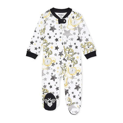 Burt's Bees Baby baby-boys Sleep and Play Pjs, 100% Organic Cotton One-piece Zip Front Romper Jumpsuit Pajamas