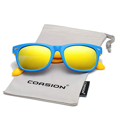 COASION Kids Polarized Sunglasses TPEE Rubber Flexible Shades for Girls Boys Age 3-9