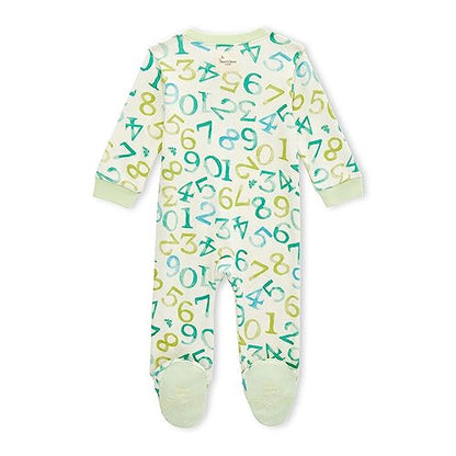 Burt's Bees Baby baby-boys Sleep and Play Pjs, 100% Organic Cotton One-piece Zip Front Romper Jumpsuit Pajamas