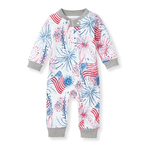 Burt's Bees Baby baby-boys Sleep and Play Pjs, 100% Organic Cotton One-piece Zip Front Romper Jumpsuit Pajamas