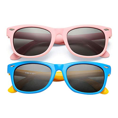 COASION Kids Polarized Sunglasses TPEE Rubber Flexible Shades for Girls Boys Age 3-9