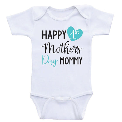 Happy 1st Mother's Day Mommy - Baby Onepiece Bodysuits - Babygrow Clothes