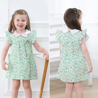 Simplee kids Baby Girls Casual Dresses Toddler Floral Dress Print Sundress Princess Dress