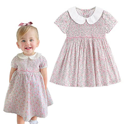 Simplee kids Baby Girls Casual Dresses Toddler Floral Dress Print Sundress Princess Dress