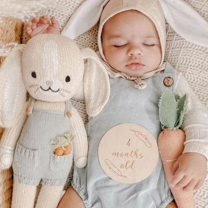 cuddle + kind Henry The Bunny Regular 20" Hand-Knit Doll – 1 Doll = 10 Meals, Fair Trade, Heirloom Quality, Handcrafted in Peru, 100% Cotton Yarn