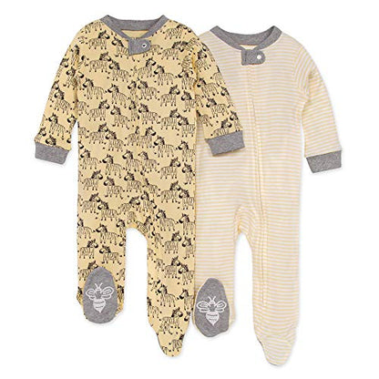 Burt's Bees Baby baby-boys Sleep and Play Pjs, 100% Organic Cotton One-piece Zip Front Romper Jumpsuit Pajamas