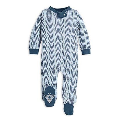 Burt's Bees Baby baby-boys Sleep and Play Pjs, 100% Organic Cotton One-piece Zip Front Romper Jumpsuit Pajamas