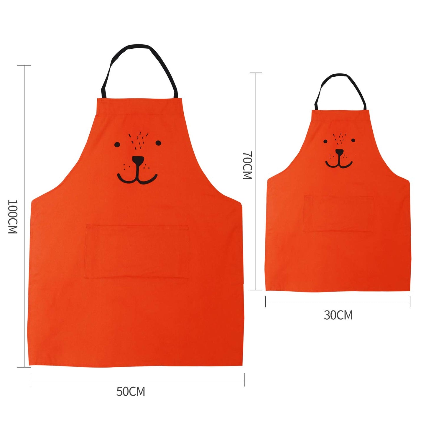 2 Pack Cartoon Apron Cute Bear Parent and Child Apron,Father Mother Son Daughter Matching Set Adult and Kid