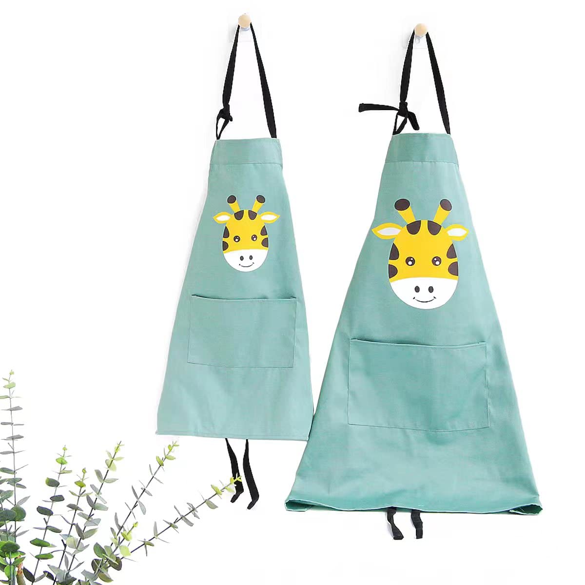 2 Pack Cotton Adjustable Parent and Child Apron with Pockets Mommy and Me Matching Set, Baking,Painting