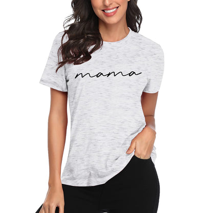 ASTANFY Mama Shirts Women Mama Letter Printed T-Shirt Mama Graphic Tee Casual Short Sleeve Tops Tee