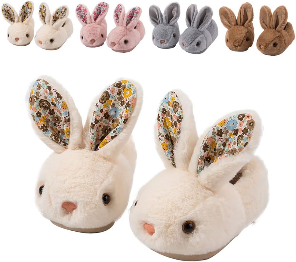 Toddler Slippers Girl Boy House Slipper Kids Rabbit Winter Slipper Warm Bunny Slippers Soft Plush Indoor Girls Boys Slipper