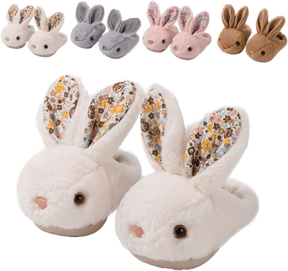 Toddler Slippers Girl Boy House Slipper Kids Rabbit Winter Slipper Warm Bunny Slippers Soft Plush Indoor Girls Boys Slipper