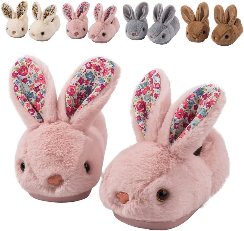 Toddler Slippers Girl Boy House Slipper Kids Rabbit Winter Slipper Warm Bunny Slippers Soft Plush Indoor Girls Boys Slipper