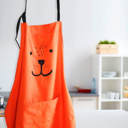 2 Pack Cartoon Apron Cute Bear Parent and Child Apron,Father Mother Son Daughter Matching Set Adult and Kid