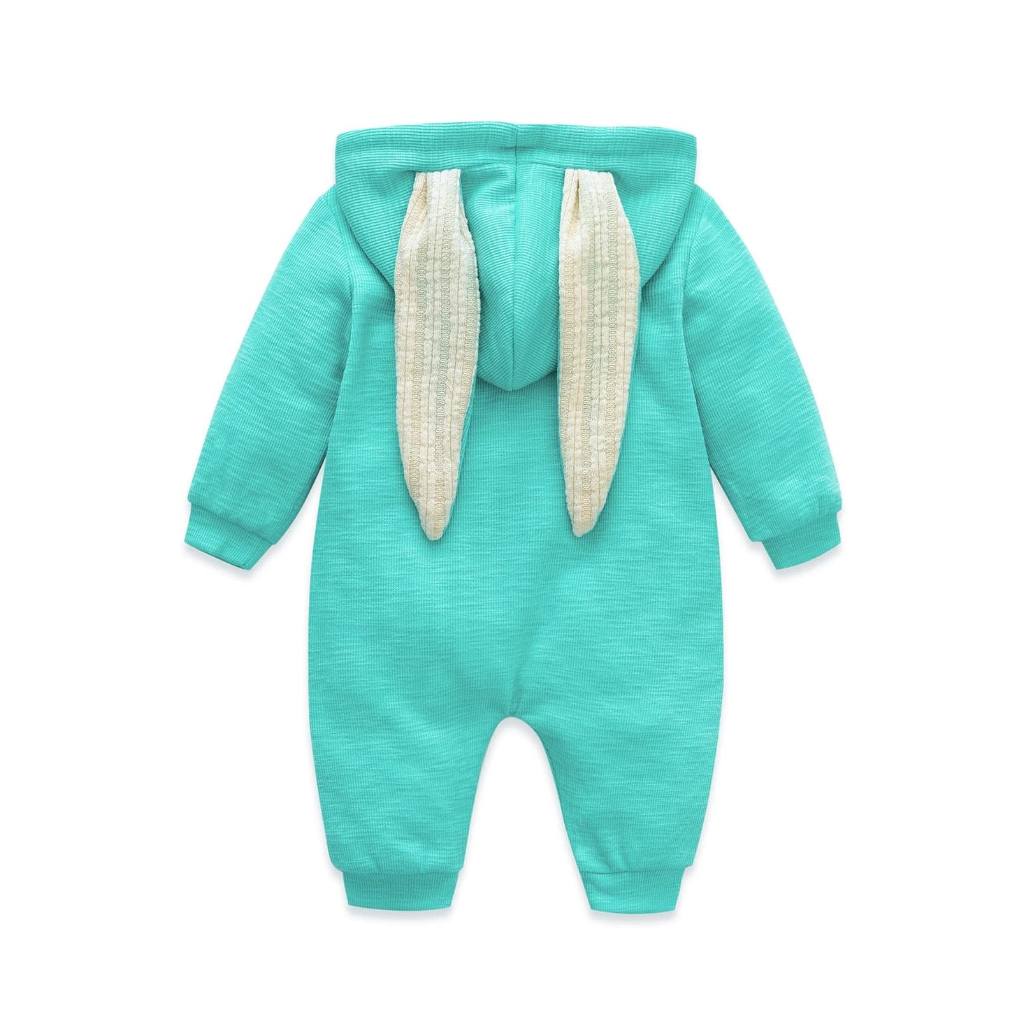 Simplee kids Animal Bunny Baby Easter Romper Long Ear Rabbit Hoodie Romper Jumpsuit with Zipper