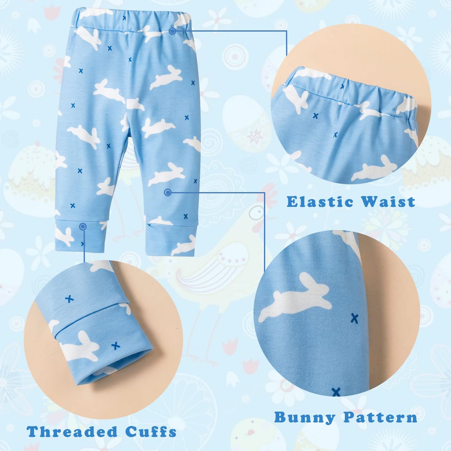 Fairy Baby Infant Baby Boy My First Easter Day Gentleman Outfits Newborn Bow Tie Romper Bunny Pant Clothes Set with Hat 0-18M