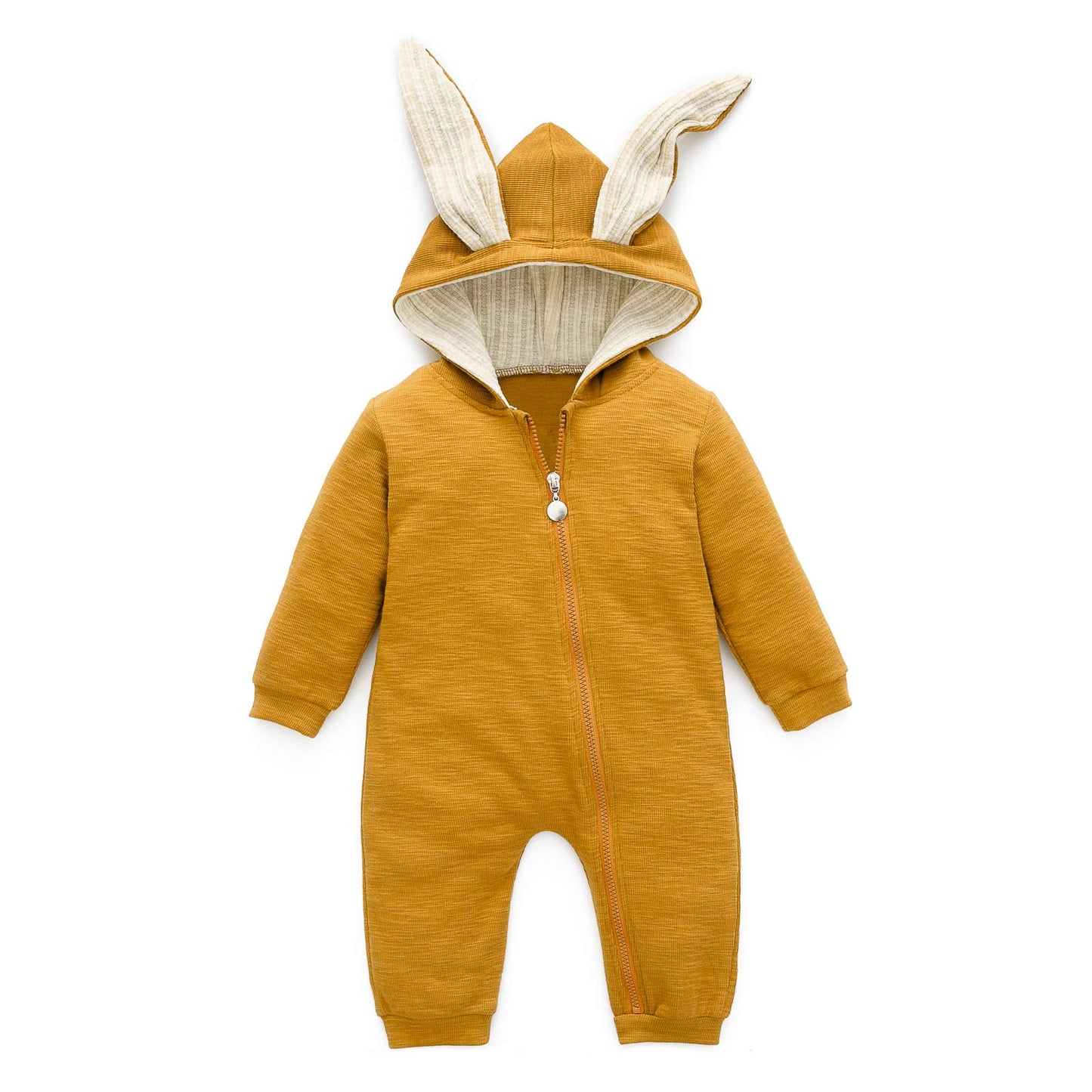 Simplee kids Animal Bunny Baby Easter Romper Long Ear Rabbit Hoodie Romper Jumpsuit with Zipper