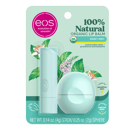 eos Natural Shea Lip Balm- Birthday Cake, All-Day Moisture Lip Care Products, 0.39 oz