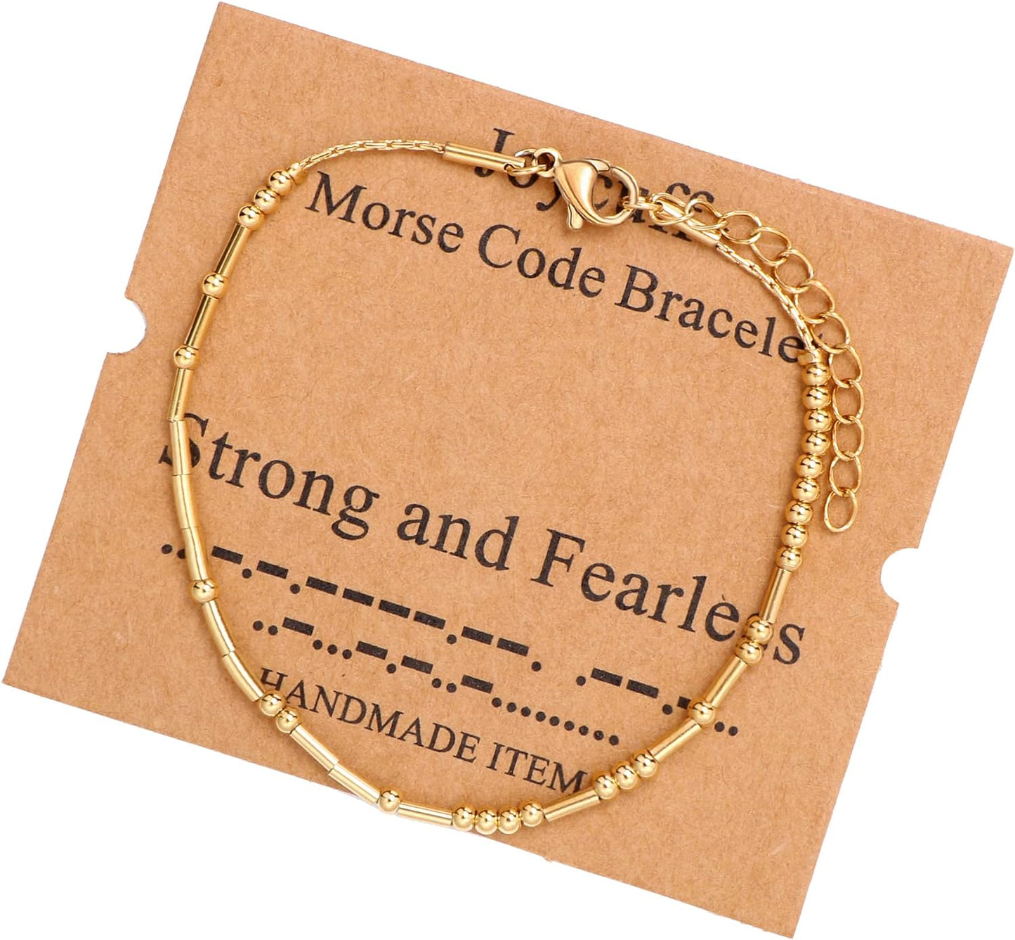 JoycuFF Inspirational Morse Code Bracelets for Women Silver Beads Jewelry Encouragement Mantra Gifts for Her